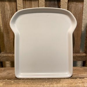 Toast Plate, Sandwich Bread Shaped Ceramic White Plate, Toast Shaped Plate